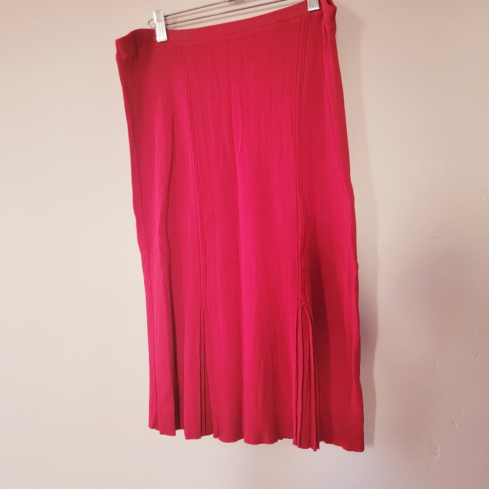 VINTAGE JONES NY TULIP PLEATED MIDI SKIRT